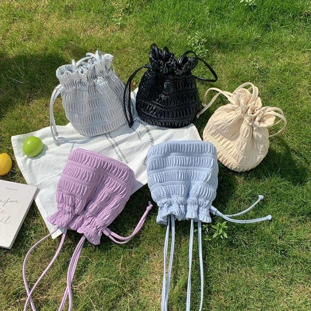 MIQUEL Túi Xách Da PU Dây Rút Phong Cách Hàn Quốc Thời Trang Cho Nữ