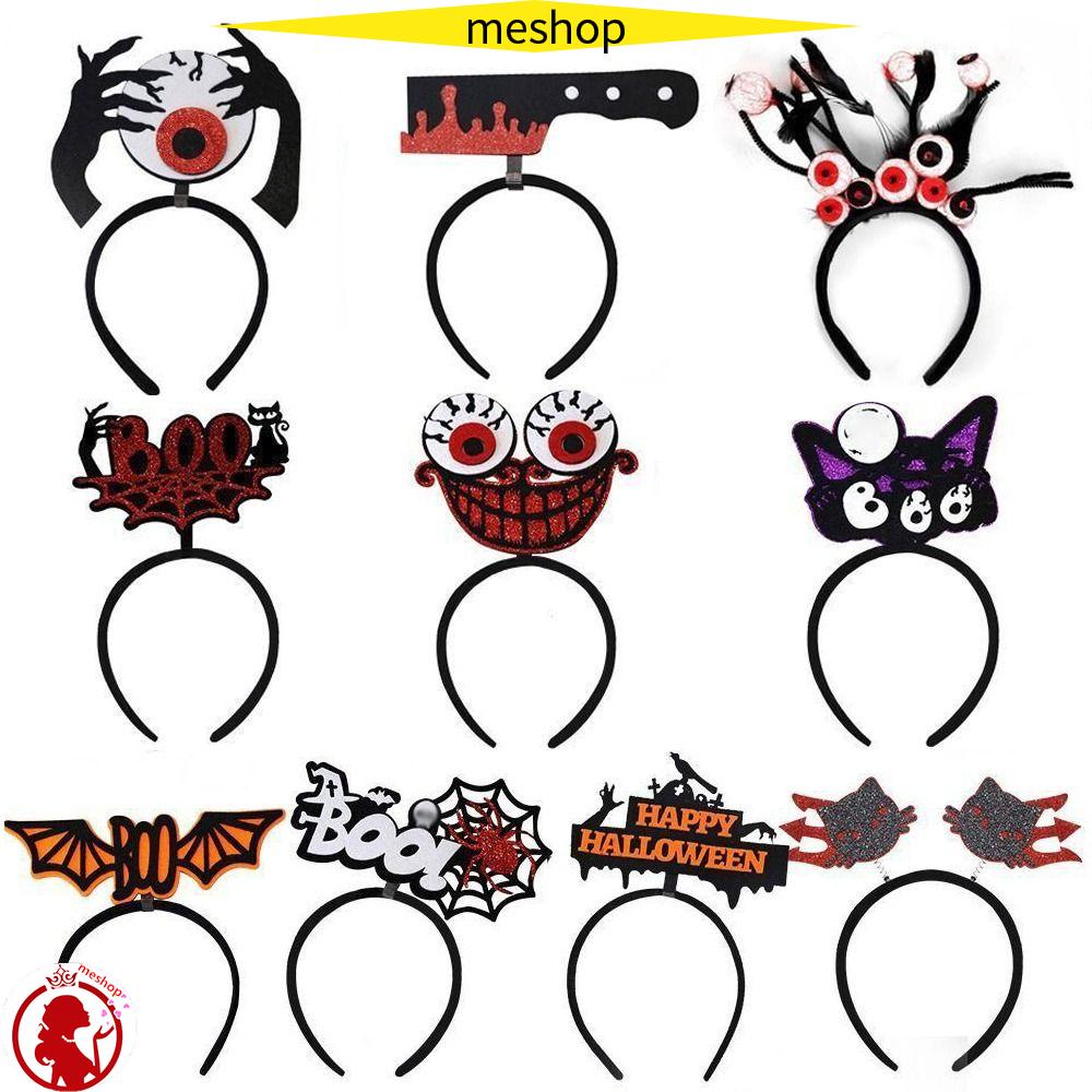 ME Set 12 Băng Đô Cài Tóc Đính Bóng Lông Hóa Trang Halloween Cho Người Lớn Và Trẻ Em