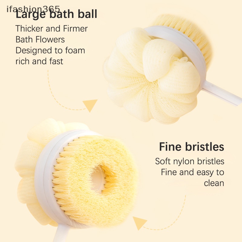 Bàn Chải Xốp Chà Lưng Mát Xa Cơ Thể Khi Tắm Có Tay Cầm Tiện Dụng ifashion365