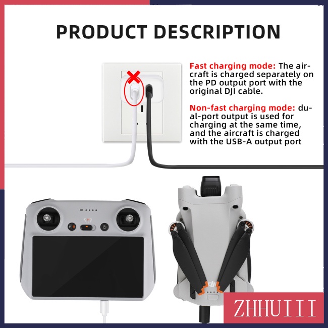 Đầu Sạc Nhanh Qc3.0 Usb Pd Kép 30w Cho Dji Mini 2 / 3pro UAV