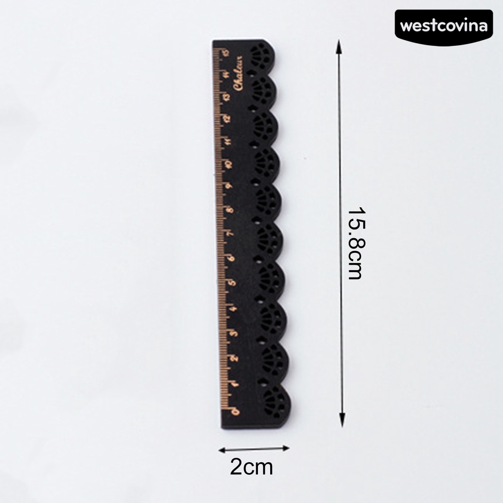 [WSTN] [WSTN]✎Set 2 Thước Gỗ Đo Lường Trong Suốt Thiết Kế Ren Cổ Điển Ngọt Ngào Cho Học Sinh