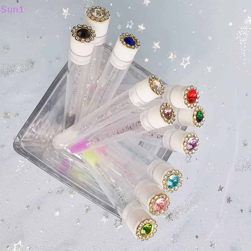 Sun1 &gt; Ống Rỗng Đựng Cọ Chải Lông Mi / Lông Mày Có Thể Thay Thế Chống Bụi Trang Trí Hoa Lấp Lánh