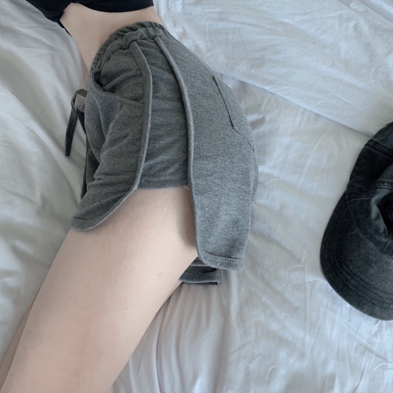Quần Short Thể Thao Màu Xám Lưng Cao Phối Dây Rút Thời Trang Mùa Hè Hàng Mới Dành Cho Bạn Nữ Mặc Ở Nhà
