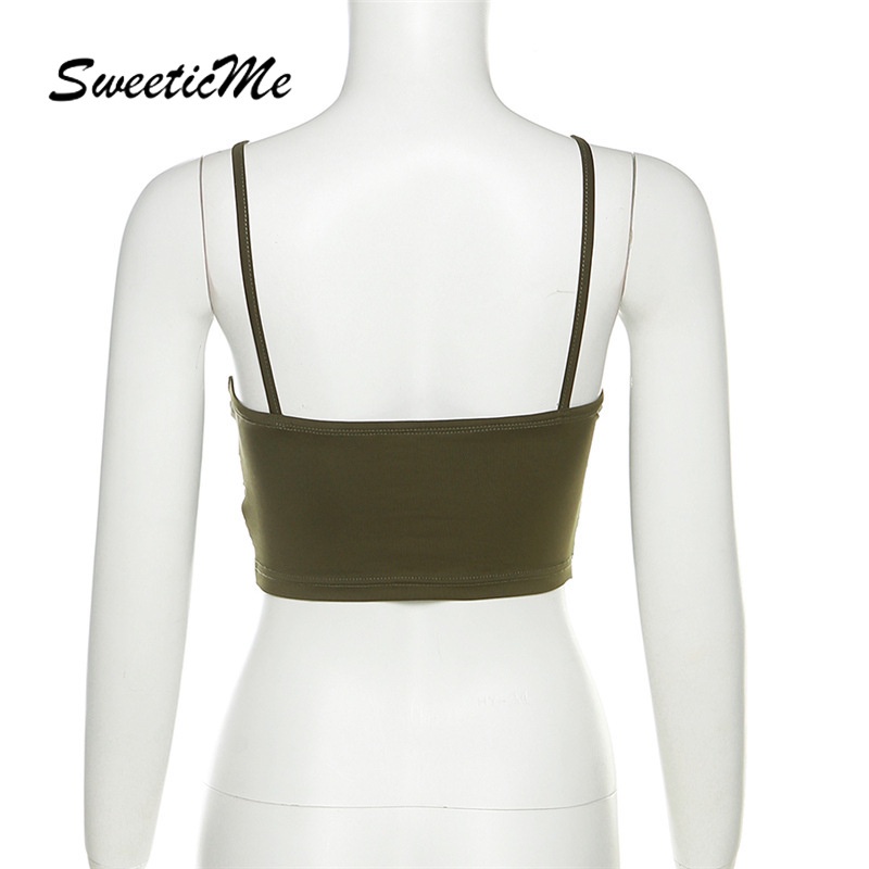 Áo Tank Top Hai Dây Cổ Chữ V Màu Trơn Thời Trang Mới 2023 Dành Cho Nữ