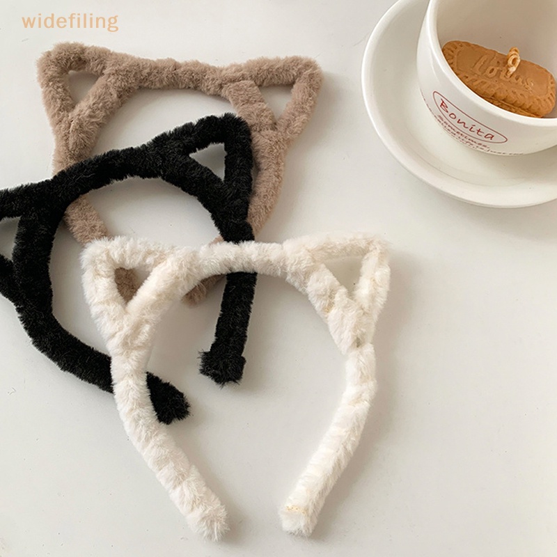 Băng Đô Cài Tóc Tai Mèo Bằng Len Phối Nhung Thời Trang Thu Đông Cho Nữ