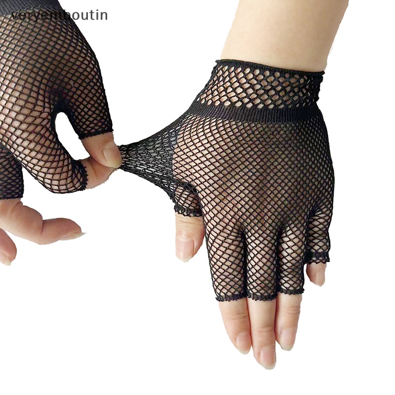 1 Đôi Găng Tay Lưới Hở Ngón Co Giãn Thời Trang Unisex