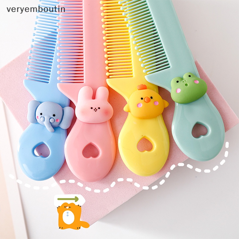Lược Chải Tóc Mini Nhiều Màu Hình Hoa / Động Vật Hoạt Hình Dễ Thương Kích Thước Nhỏ Gọn Cho Bé Gái Mang Đi Du Lịch