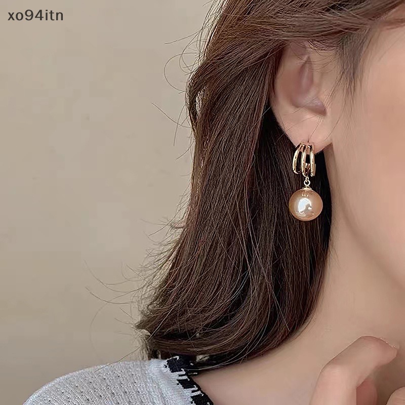 Tn Bông Tai Ba Ống Đính Ngọc Trai Giả Màu Hồng Ngọt Ngào Phong Cách Hàn Quốc Làm Quà Tặng Ngọt Ngào