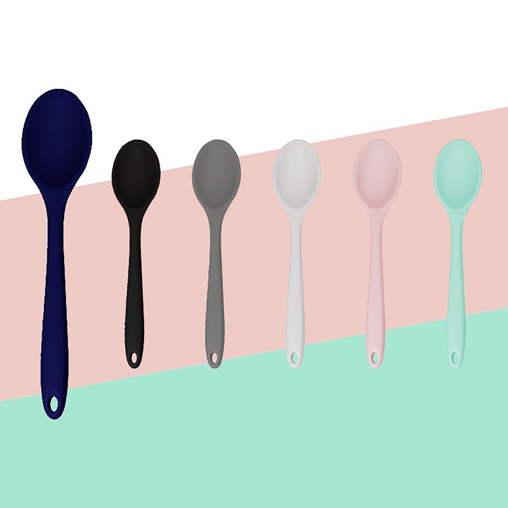 Muỗng Múc Canh Bằng Silicone Cán Dài Linh Hoạt Không Vỡ