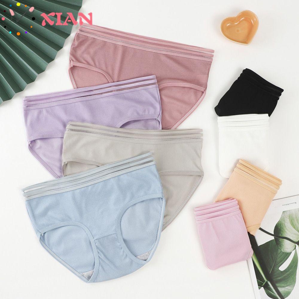 XIANTIN Quần Lót Thoáng Khí Màu Sắc Đơn Giản Cho Nữ