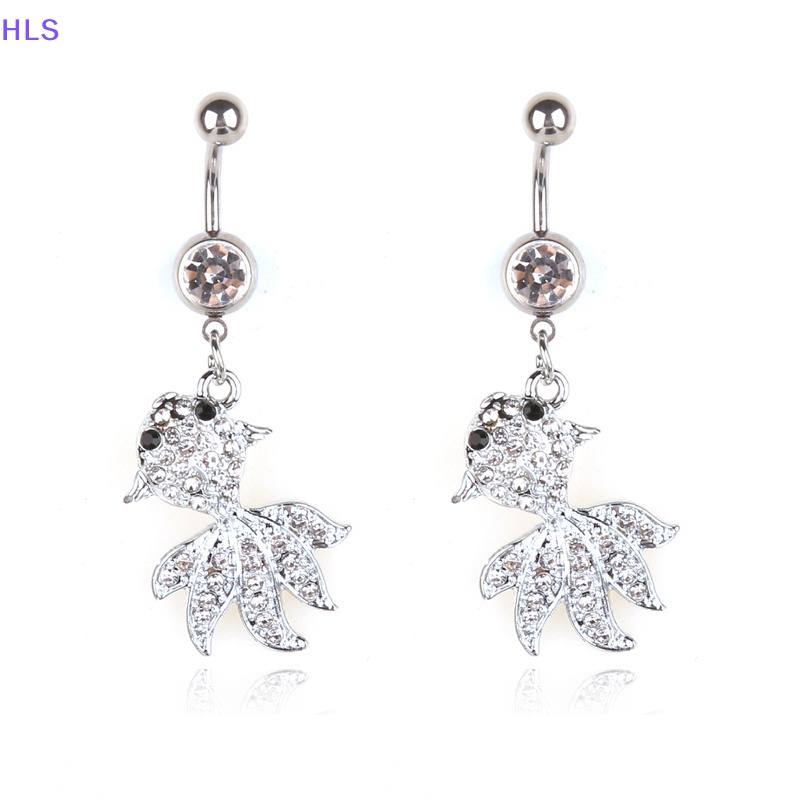 Khuyên Rốn Hình Cá Vàng Đen Bằng Thép Không Gỉ Thời Trang Cho Nữ