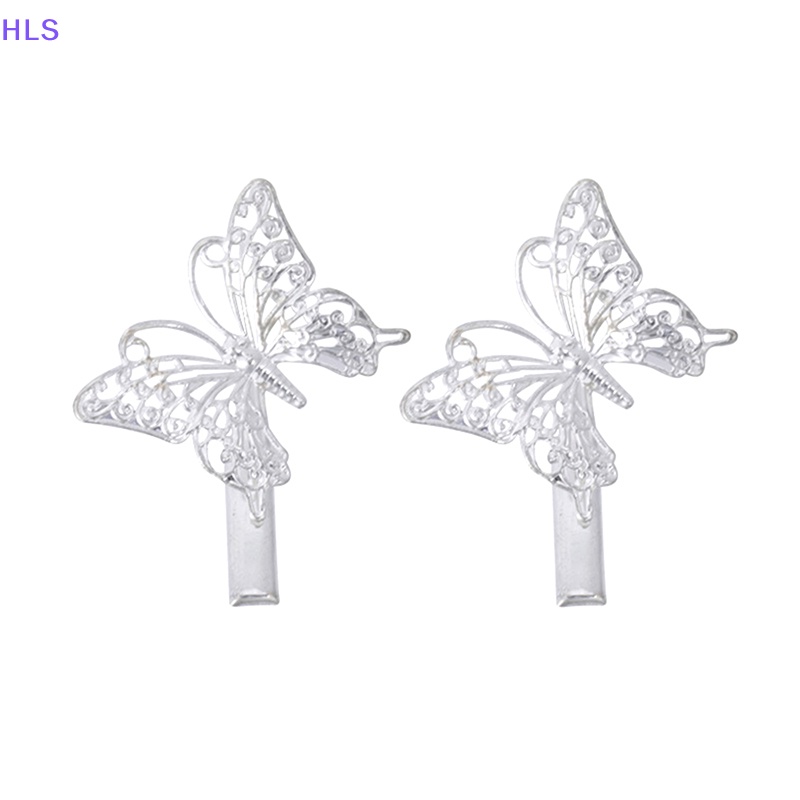 Kẹp Tóc Hình Bướm Màu Bạc Phong Cách Vintage Cho Nữ