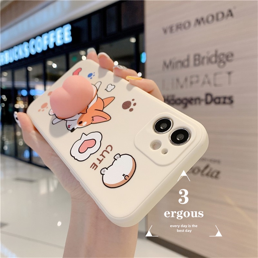Ốp Điện Thoại Silicon TPU Mềm Hình Cún Corgi Cho Vivo Y16 / 02S / 22 / 35 / 25E / 12S / 12A / 15A / 15S / 20I / 21A / 21S / 17 /