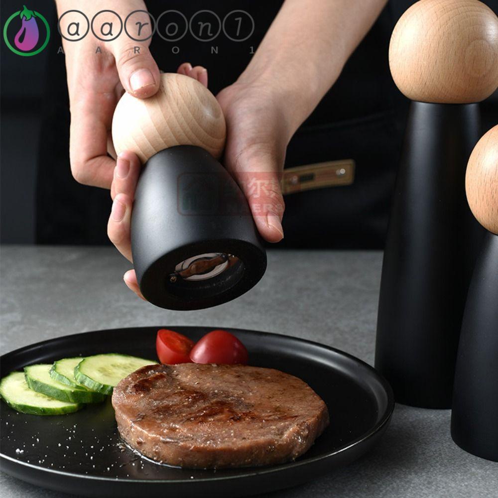 AARON1 Dụng Cụ Xay Tiêu Bằng Tay Đầu Gỗ Tự Nhiên Có Thể Điều Chỉnh