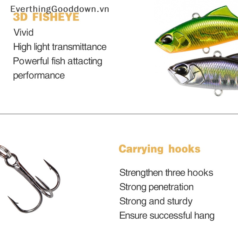 Everthinggooddown Mồi Câu Cá Nhật Bản Mới Đầu Lê VIB 45MM / 5.3G Luya Phiên Bản Tiếng Ồn