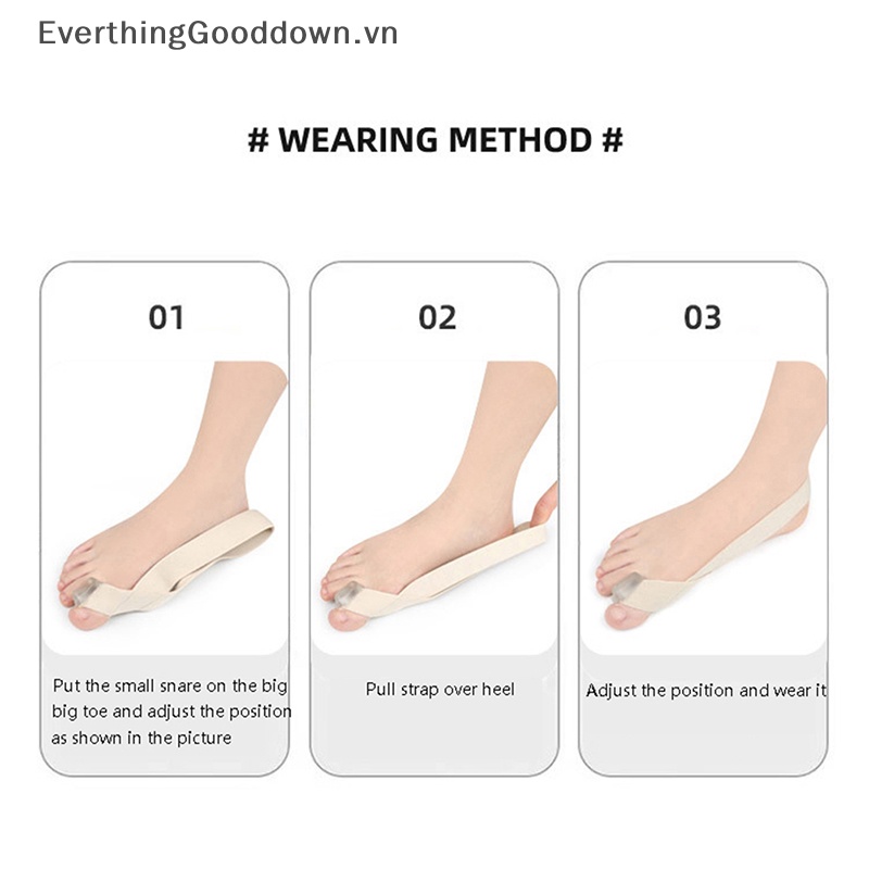 Everthinggooddown Đai Đeo Định Hình Ngón Chân Cái Bằng Silicon Giảm Đau