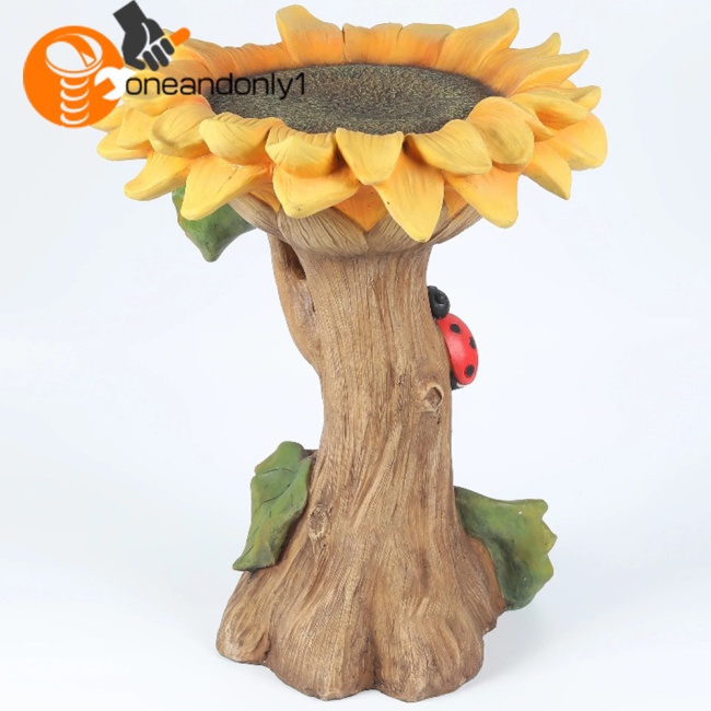 Hộp Đựng Thức Ăn Cho Chim Hình Hoa Hướng Dương Bằng Nhựa Resin Trang Trí Sân Vườn