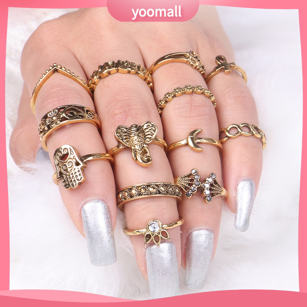 Nhẫn Hợp Kim Rỗng Phong Cách Vintage Tinh Tế Cho Nữ