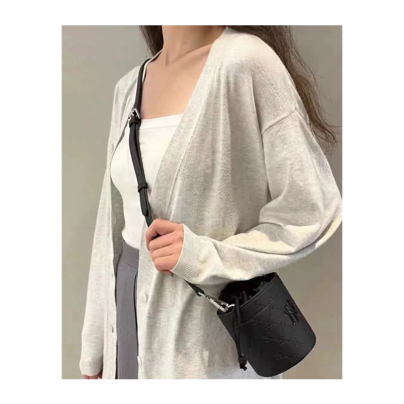 Túi Xách Bucket Mini Dây Rút Thời Trang Cho Nữ