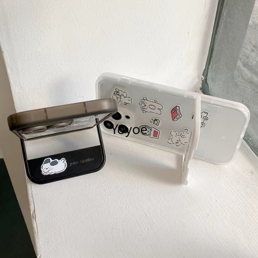 Ốp Điện Thoại Silicon Mềm Chống Sốc Có Giá Đỡ Tàng Hình Hai Màu Cho iPhone 14 Pro Max 13 12 11 XR XS X SE 7 8 Plus