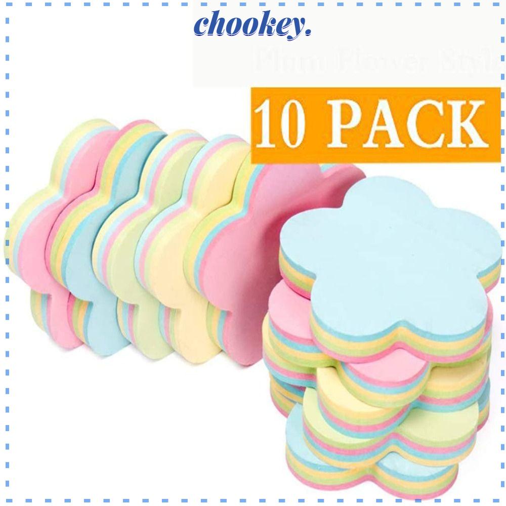CHOOKEY Set 10 Tấm Giấy Ghi Chú Tự Dính 1000 Tờ Họa Tiết Dễ Thương