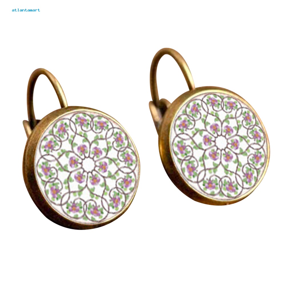 Túi Đựng Đồ Dùng Cao Cấp Tiện Dụng| Khuyên Tai Tròn Họa Tiết Hoa Mandala Thời Trang