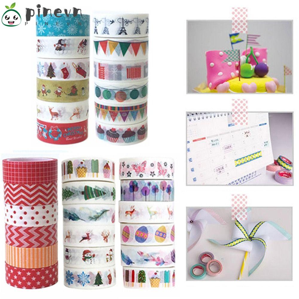 PINEVN Set 6 Cuộn Băng Dính Trang Trí Giáng Sinh Thời Trang