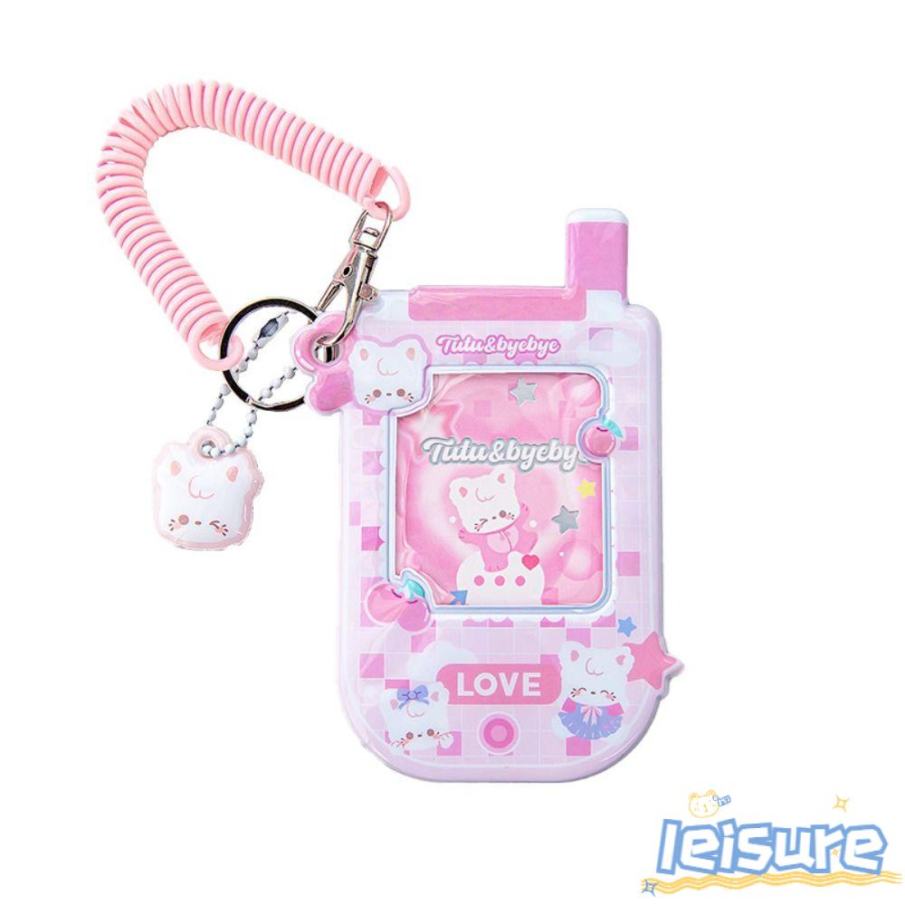 LEISURE Kẹp Giữ Thẻ ID / Điện Thoại Thiết Kế Nhỏ Gọn Kèm Móc Treo Tiện Dụng Cho Học Sinh