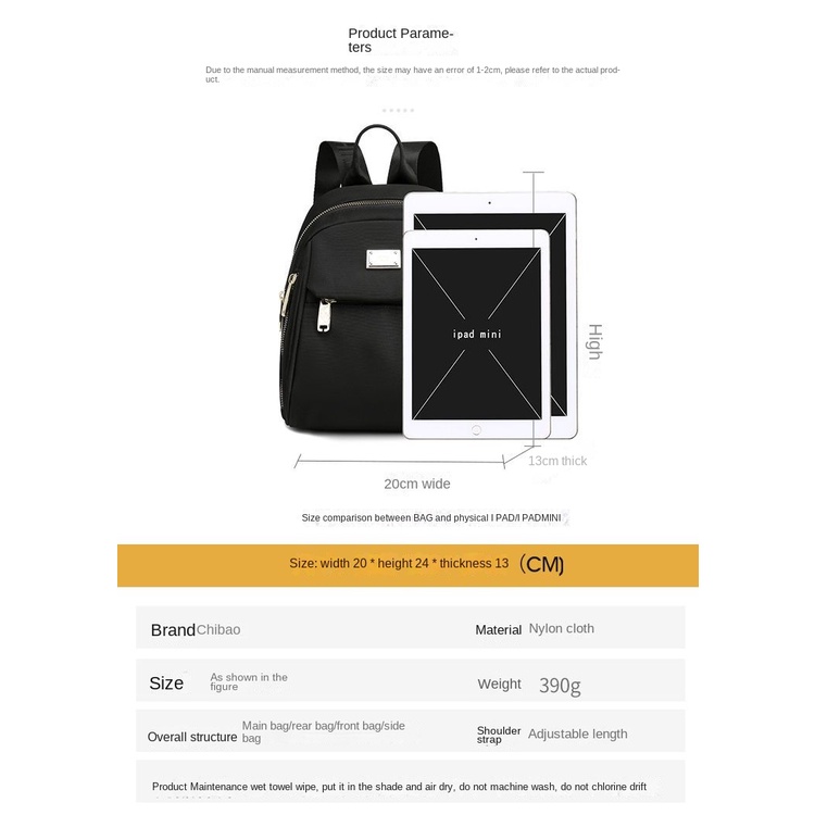 Hàng Mới Về Ba Lô Vải Oxford Siêu Nhẹ Chống Thấm Nước Thiết Kế Đơn Giản Thời Trang Cho Nữ