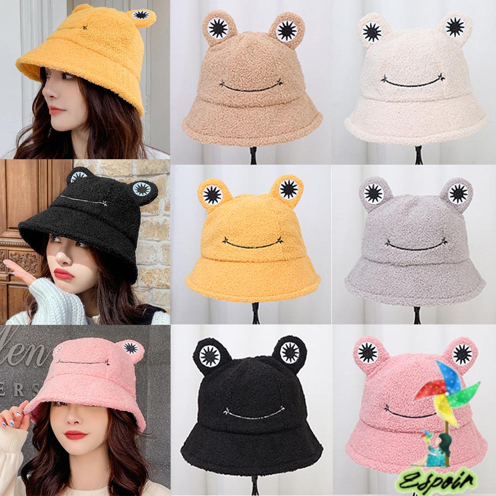 ESPO Mũ Bucket Nhung Mềm Mại Chống Gió Thời Trang Mùa Đông Cho Nữ