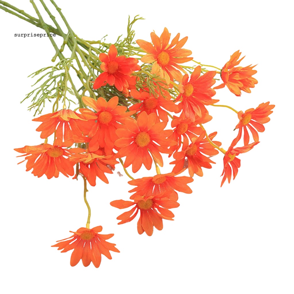 Bó Hoa Giả 5 Bông Bằng Lụa Nhiều Màu Chống Tia UV Trang Trí Nhà Cửa