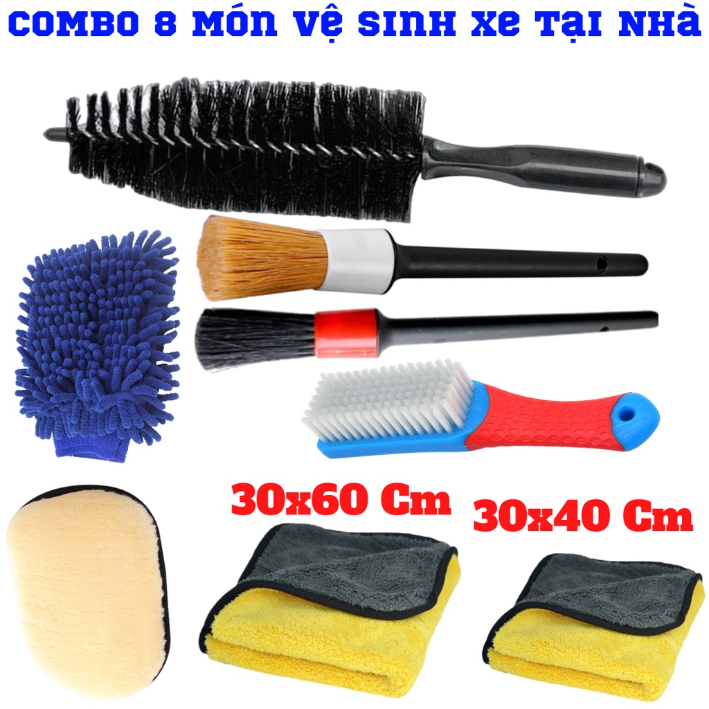 Bộ 8 Món Chăm Sóc Rửa Xe Chuyên Dụng Tại Nhà