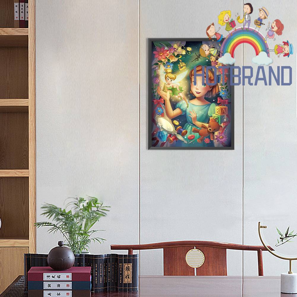 Tranh Đính Đá Kim Cương Toàn Bộ 5D DIY Hình Vẽ Tinker Bell