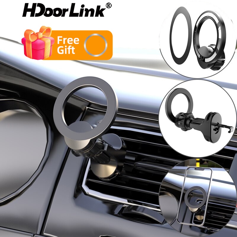 Giá đỡ điện thoại HDOORLINK từ tính xoay 360 độ cho xe hơi thích hợp cho Mag-Safe i-Phone 14 / 13 / 12 Series