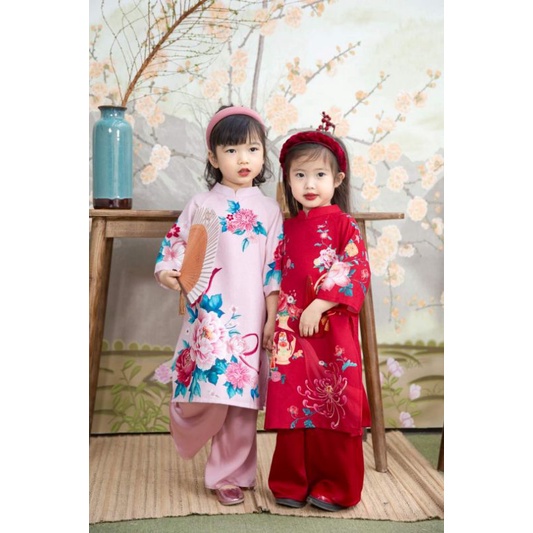 🥰Sét áo dài cách tân mẹ bé 4 tà nhẹ nhàng mềm mại hàng thiết kế giá rẻ bán giá sỉ✅