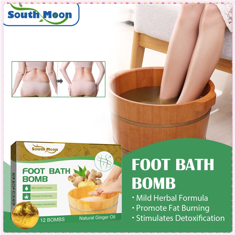 South Moon 12 viên Thuốc ngâm chân giảm béo gừng Đốt cháy mỡ Giảm cân Săn chắc Nâng cơ Da bụng Đẩy lùi ẩm ướt Gói ngâm chân Chăm sóc cơ thể TOGO