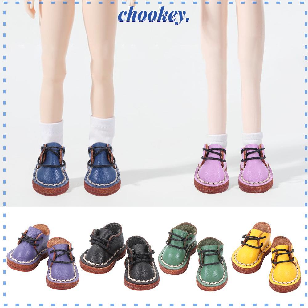CHOOKEY Giày Bốt Da Bò Cho Búp Bê obitsu11GSCbody9OB11 Tỉ Lệ 1 / 11 OB11