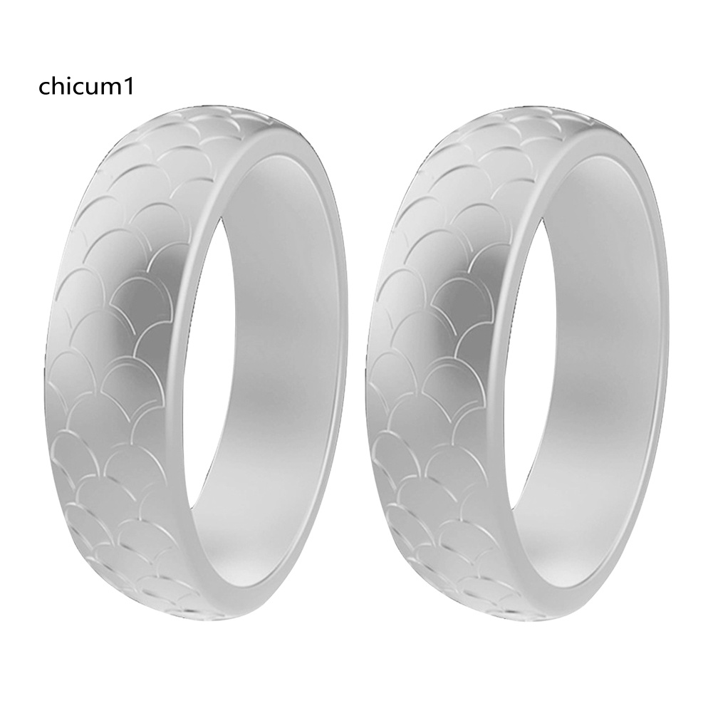 Set 2 Nhẫn Silicone Họa Tiết Vảy Cá Cho Nữ