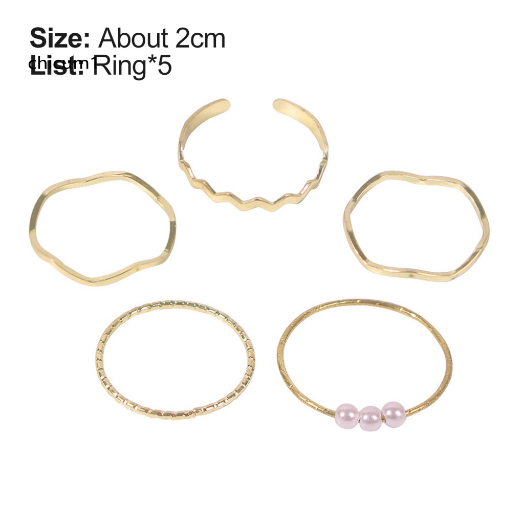 Set 5 Nhẫn Đeo Khớp Ngón Tay Thời Trang Cho Nữ