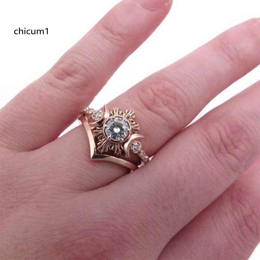 Set 3 Nhẫn Hợp Kim Nhiều Kiểu Dáng Phong Cách Bohemian