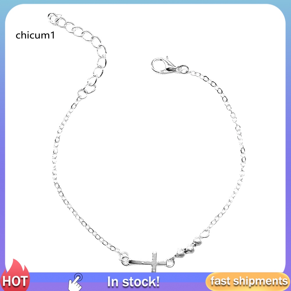 Vòng Tay Chuỗi Hạt Mặt Thánh Giá Thời Trang Cho Nữ