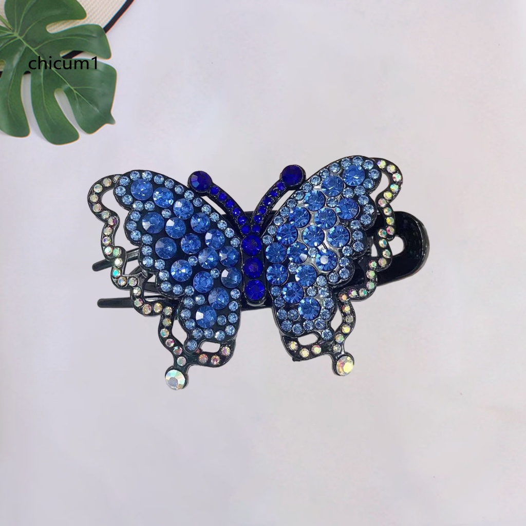 Kẹp Tóc Hình Bướm Đính Đá Nhiều Màu Chống Trượt Trọng Lượng Nhẹ