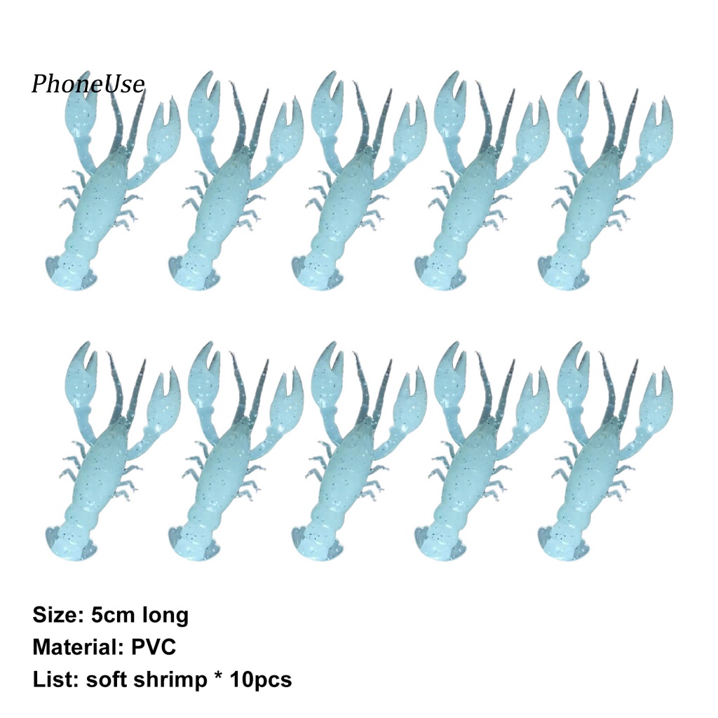 Pu Set 10 Mồi Câu Cá Giả Hình Tôm 22g / 5cm Chuyên Nghiệp