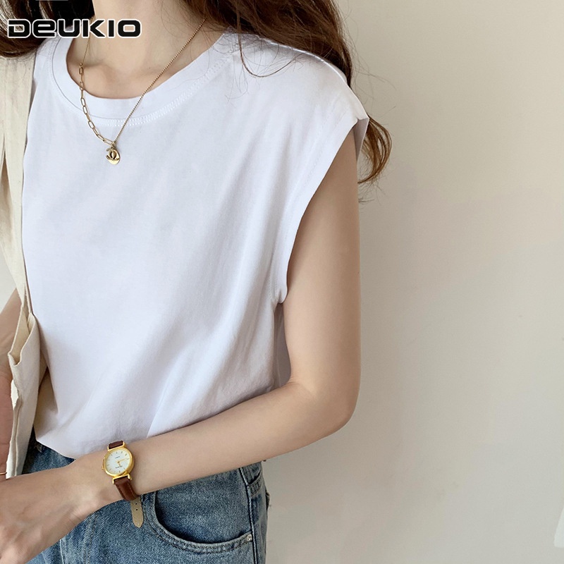 Deukio Áo Thun Sát Nách Dáng Rộng Thời Trang Mùa Hè Cho Nữ