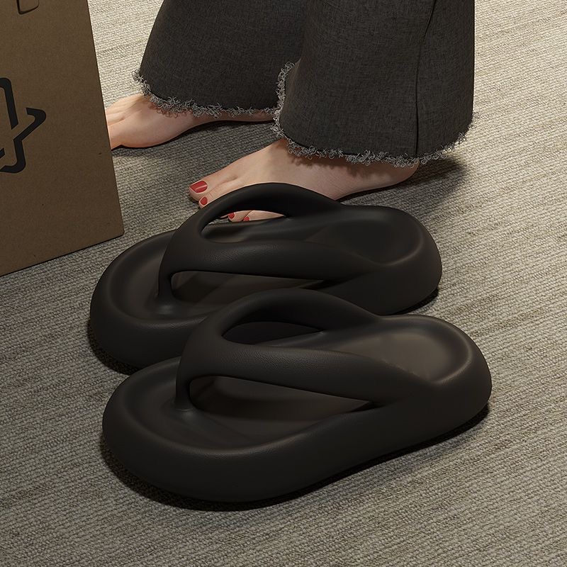 Huaqoo Dép bánh mì guốc dép giày nữ Màu Sắc Đơn Giản Thoải Mái Cao Gót Chống Trơn Trượt dép đế xuồng 27ZHDLX071105