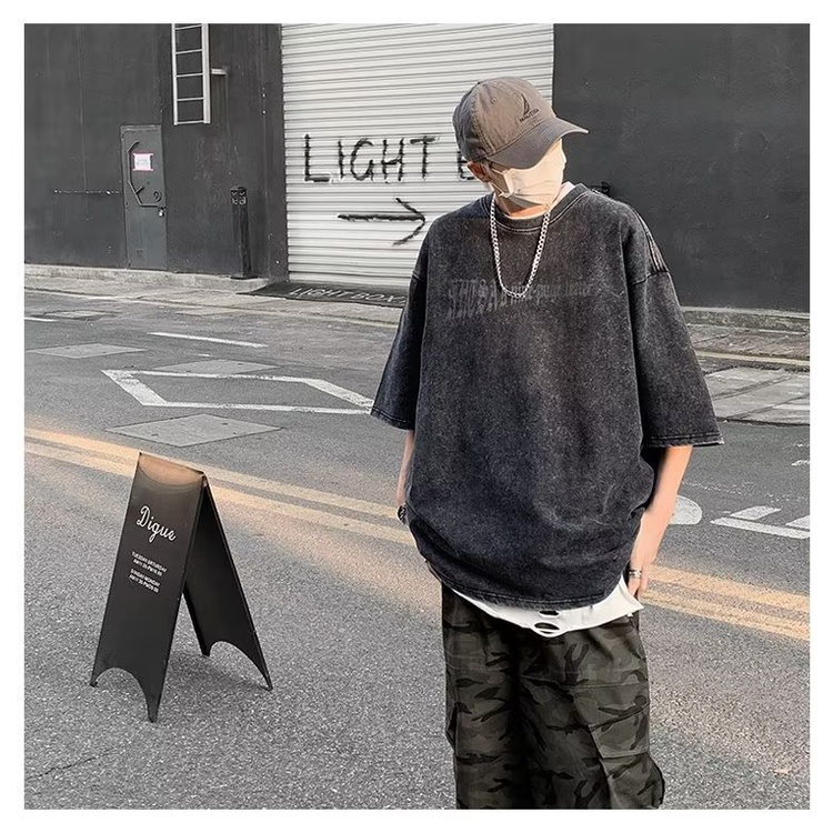 Áo Thun Tay Ngắn Dáng Rộng Phong Cách Hip Hop Đường Phố Mỹ Y2K