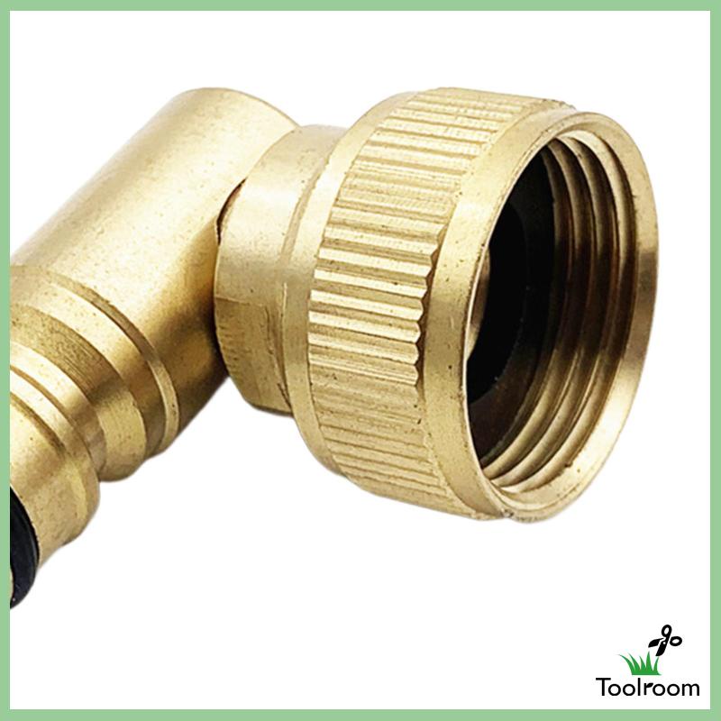 Đầu Nối Vòi Nước 90 Độ 3 / 4in Bằng Đồng Thau Siêu Bền Tiện Dụng Cho Sân Vườn