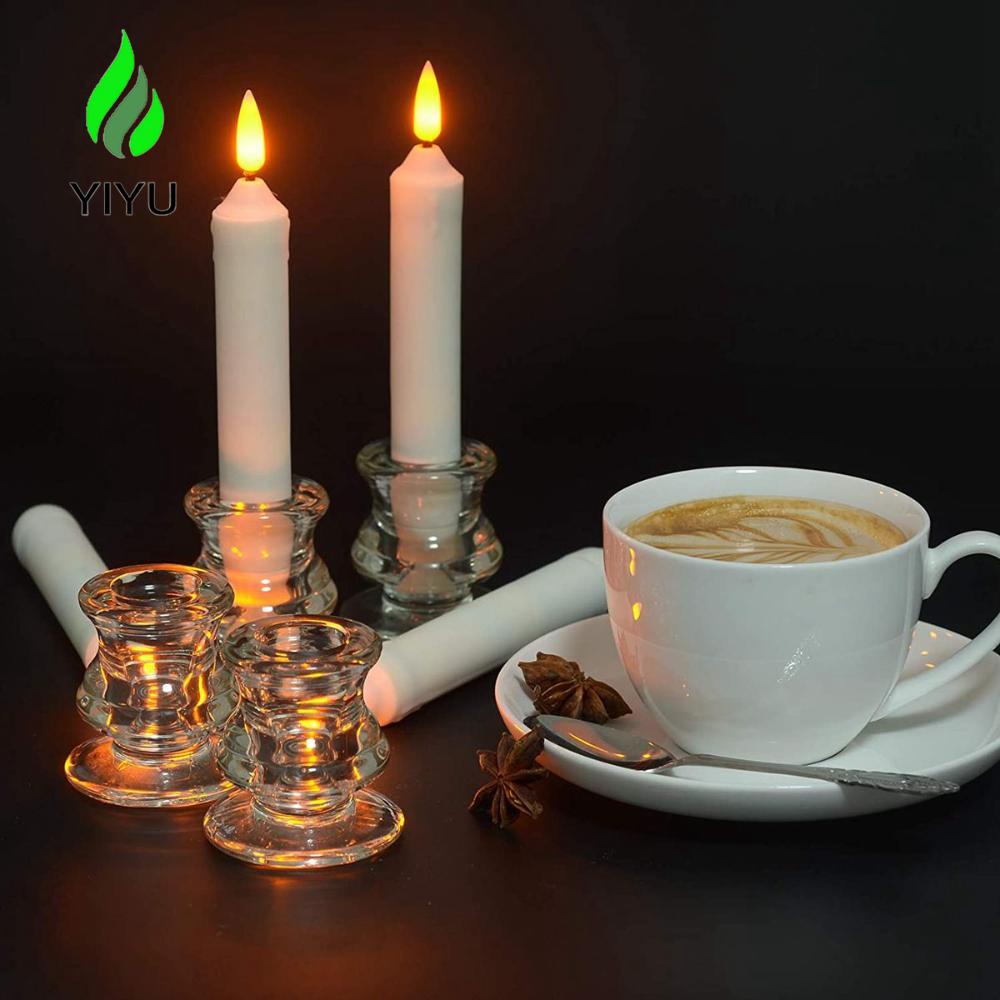 YIYU Giá Đỡ Nến Bằng Thủy Tinh Trong Suốt Đơn Giản Trang Trí Nhà Cửa