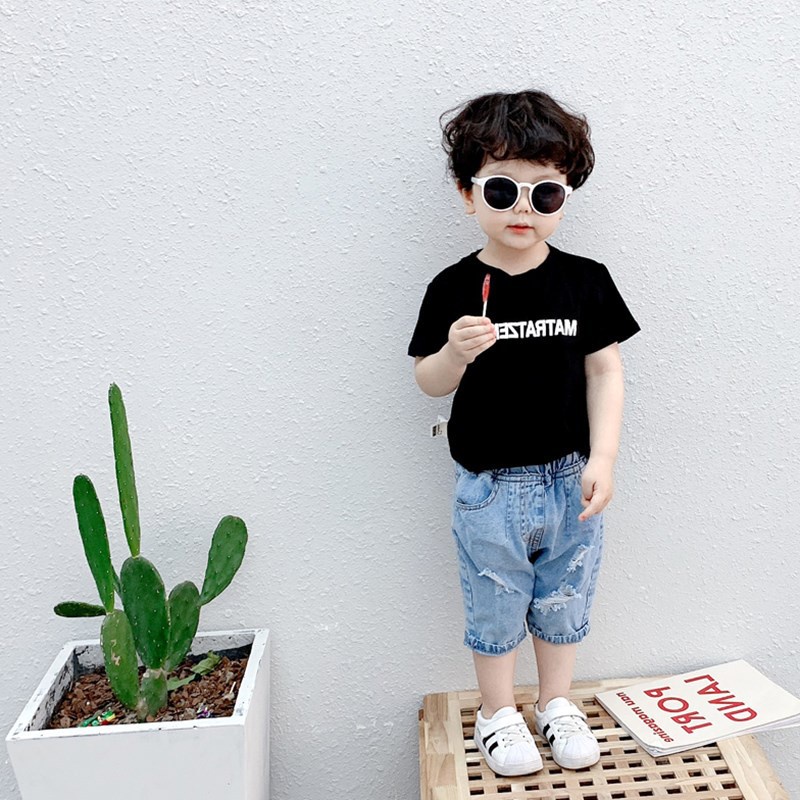 Áo Thun cotton Ngắn Tay In Hình Thời Trang Hè Hàn Quốc Dành Cho Bé Trai 2023