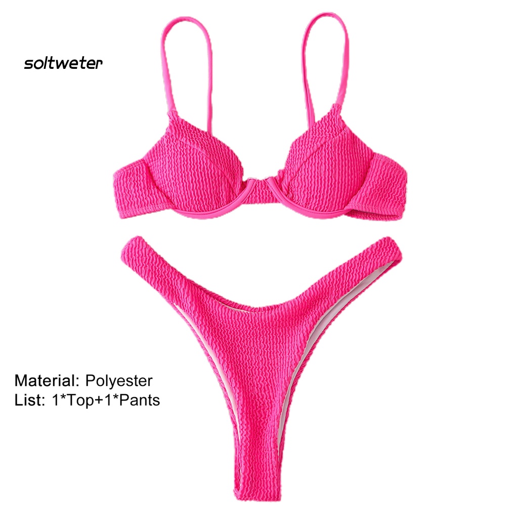 Bộ Đồ Bơi 2 Mảnh Màu Sắc Thời Trang Gợi Cảm Cho Nữ